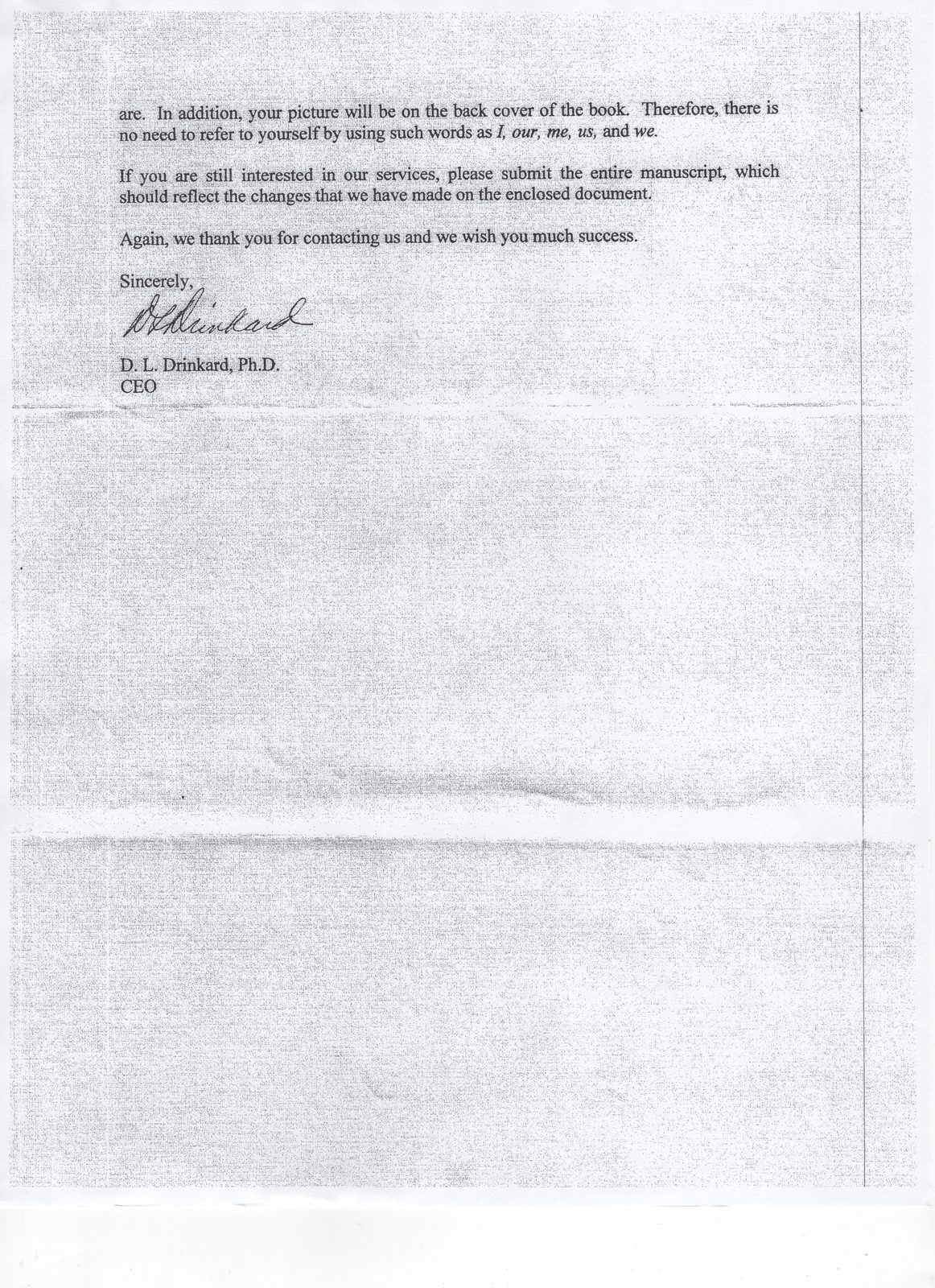 Rod Paige Letter From Drinkard