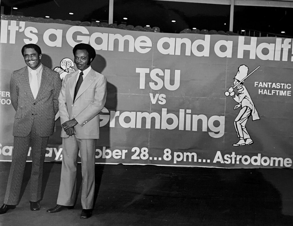 Promotional poster for a TSU vs. Grambling football game.